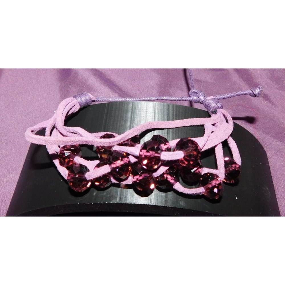 Purple Glass Adjustable Bracelet